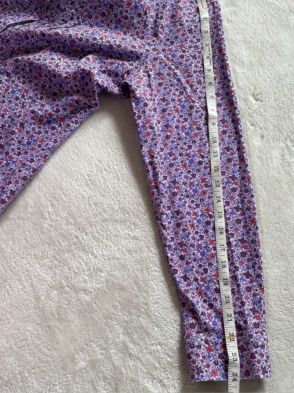 L.L. Bean Purple Floral Button-Down Shirt - Picture 11 of 12
